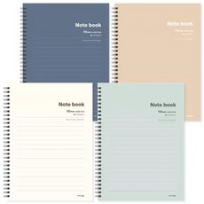 moong9 Moongu 3000 寬行筆記本 4入組, 混合顏色, 1組