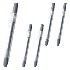 Sun-Star noc color eraser 按壓出芯 筆型設計 橡皮擦芯直徑5mm 附筆夾, 霧夜色, 5個