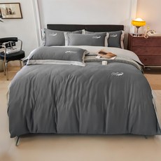 Crocodile 鱷魚 60支300織紗100%萊賽爾天絲 兩用被床包組 - 夜空灰