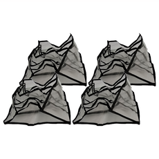 6格內衣網紗收納盒 尼龍網布材質, 32 x 32 x 13cm, 黑色, 4個