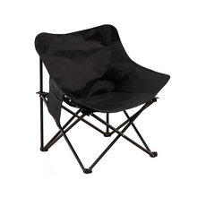 HENRAY 月亮折疊椅 戶外休閒/日常使用 牛津布面料 加寬底部防滑設計, 1個, 黑色