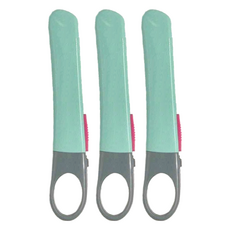 PLUS 普樂士 ORANTE 美工刀 CU-300，附刀片固定鎖，兒童安全鎖，刀片厚度0.5mm, 粉綠色, 3支