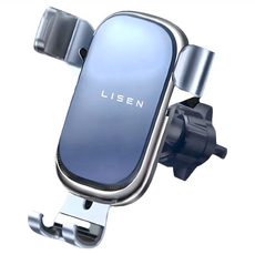 LISEN 李森 出風口車載支架, 適用於4.7-7.2英吋手機, ABS+鋁合金材質, 黑色, 1個