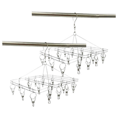 百貨King 方形不鏽鋼衣架 曬衣夾 - 約長37x寬30cm, 2組