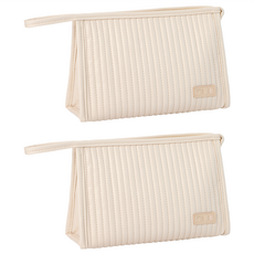 小麥購物 雲朵收納包 三角包 G108 22.5 x 16 x 8cm, 米白色, 2個
