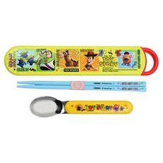 Skater 玩具總動員湯筷附盒, 湯匙 + 筷子 + 盒子, 1組, 黃色