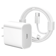 ANTIAN Type-C to Type-C PD快充充電器套組 尼龍充電線 20W iphone16/15適用 1m, 1組, 白色