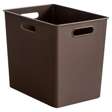 博多 深型收納盒 附透明上蓋 9.7L, 1個, 咖啡色