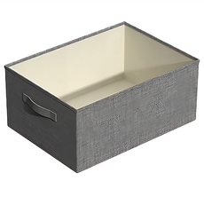 Besthot 日式棉麻布可折疊衣物收納箱 - 灰色, 1個