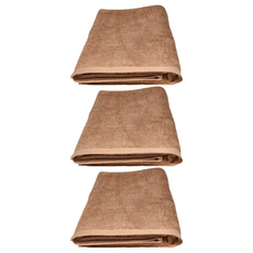 LIFE 來福牌 貴族素色浴巾 66x132cm 100%棉 台灣製, 棕色, 3條