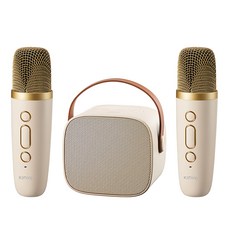 Kinyo 藍牙多媒體小音箱 附麥克風 2個 + 充電線 266g 原廠保固, KY-2022, 米色 + 金色