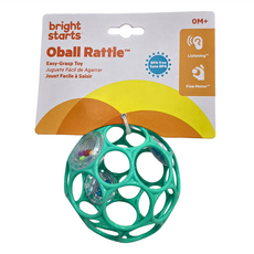 Bright Starts Oball 新沙沙洞動球 易於抓握玩具 不含BPA, 時尚藍, 1個