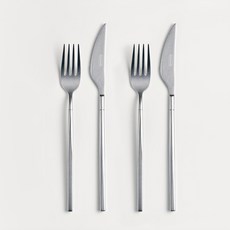 Saratoga Cielo 石洗餐具牛排刀叉雙人組, 1組, 餐叉 2p + 牛排刀 2p, 單色