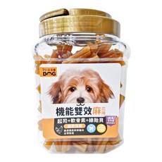 by DOG 汪洽普 機能雙效麻花捲 適用於三個月以上犬隻 嚴選國產新鮮雞肉 台灣製造, 起司 + 軟骨素 + 綠貽貝, 800g, 1罐