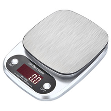 Mega 廚房烘焙高精度電子秤 拉絲不銹鋼秤盤 ABS注塑底座, A0040223-01, 3kg, 銀色