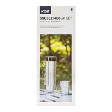 KZM OUTDOOR 不鏽鋼雙層馬克杯 6件組 8.5 x 6 x 9cm 300ml + 杯架 11 x 11 x 29.5cm 960g, 紅色, 1組