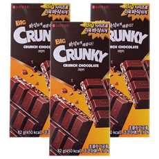 LOTTE 樂天 CRUNKY Big 脆心巧克力, 82g, 3片