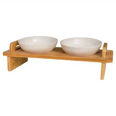 Catfeet 好好吃飯雙碗組, 陶瓷碗, 竹材質, X-02-20, 1組