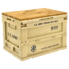 軍事風折疊收納箱 含一板 20L, 沙色, 1個