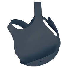 MiNiKOiOi X型立體矽膠圍兜, 靜謐藍, 1件, 1件