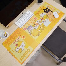 黃阿瑪的後宮生活 滑鼠墊 85 x 34 cm, 萬睡皇朝萬元鈔 黃色, 1個