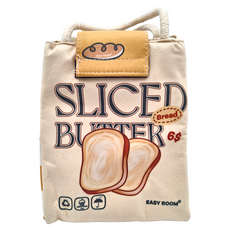 遇見科技 布三角手提加厚餐袋, 牛奶土司切片 淺棕色, 1入