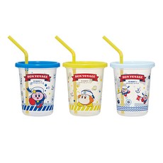 Skater 可疊放吸管杯3件組, 星之卡比, 320ml, 1組
