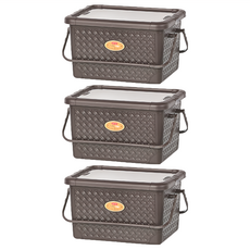 KEYWAY 聯府 竹籐手提整理箱 中 14L, JK-529, 3個