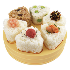 AKEBONO 曙產業 快速飯糰製造器, 耐熱100℃, 可放洗碗機, 清潔方便, 一次可做六個小飯糰, 1個