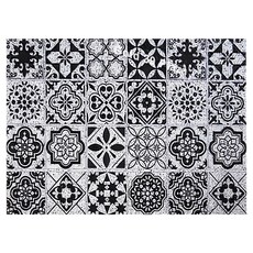 ARMADA 可自由剪裁去泥刮沙彈力絲圈地墊北歐拼花, 黑白條紋, 1入