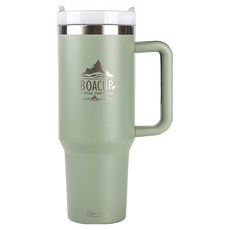 BOACUP 大容量提手保溫杯 9.8 x 28cm, 綠色, 1.2L, 1個