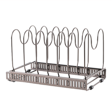 FAmILyLIFE 生活 碗盤鍋具伸縮置物架 附支架 7支 1025g, 古銅色, 1個