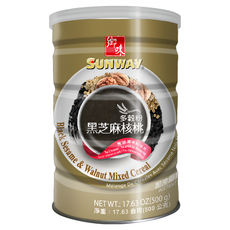 SUNWAY 鄉味 多穀粉 黑芝麻核桃 500g, 1罐, 16份