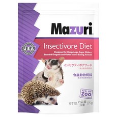 Mazuri 食蟲動物飼料 適用於刺蝟、蜜袋鼯、鬃獅蜥和其他食蟲動物, 225g, 1包