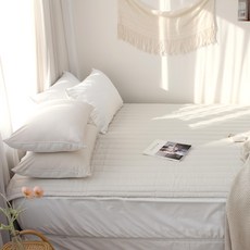 CHOUETTROOM 簡約超細纖維鬆緊帶床墊, 米色