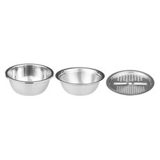 VILIVIN 多合一不銹鋼切菜刨絲盆組，含刨絲器、瀝水籃和碗, 1組