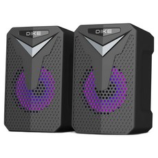 DIKE 炫光重低音2.0喇叭USB供電, DSM270BK, 黑色