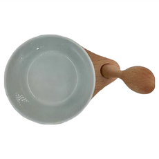 石丸波佐見燒 點心杯盤組 和風灰線 陶瓷, 杯子 + 杯托 + 木匙, 1組