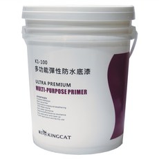 KINGCAT 貓王油漆 多功能彈性防水底漆 K1-100HV 超級優質多用途, 極佳的附著力 100%水性 耐候性佳, 白色乳液, 18925ml, 1桶