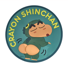 Shinchan 蠟筆小新 造型隔熱杯墊 PVC材質, 1個, 屁屁怪獸裝 綠色