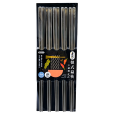 樂司廚品 不鏽鋼韓式扁筷 304不鏽鋼, 不銹鋼色, 5雙