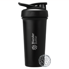 Blender Bottle Sleek SS 按壓式不銹鋼搖搖杯, 漆黑, 740ml, 1個