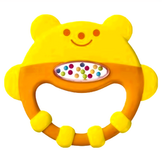 Combi 康貝 手搖 N 動物造型手搖鈴 寶寶好幫手 顏色鮮明 刺激寶寶視覺發展, 小熊, 1個, 固齒玩具