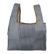 FIFIOO 手腕型立體環保購物袋 藍白條紋, 23 x 19 x 12cm, 藍白, 1個