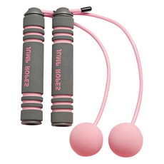 Nopeasti 諾比 無繩跳繩/健身運動燃脂 負重繩球兩用/鋼絲跳繩, 1組, 粉色