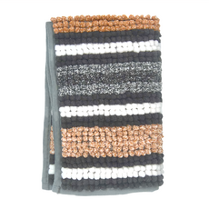 LASSLEY 蕾絲妮 雪尼爾超吸水防滑踏墊 - 黑咖條紋