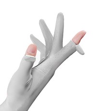 捷華 冰絲翻指手套, 灰色, 1雙