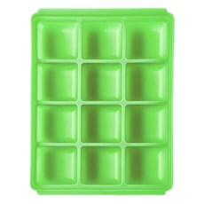 tgm 馬卡龍 白金矽膠副食品冷凍儲存分裝盒, 可按使用量調節 保鮮保存,適用於微波爐 洗碗機 冰箱, 綠色, 1個