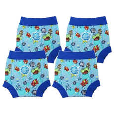 Splash About Happy Nappy 游泳尿布褲 魚/皇家藍色 適合3-8個月大的寶寶, M(6~11kg), 5件