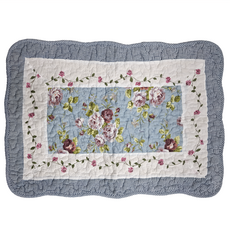 BonBon naturel 拼布止滑踏墊 2件組 100%棉, 40 x 60cm, 藍玫瑰